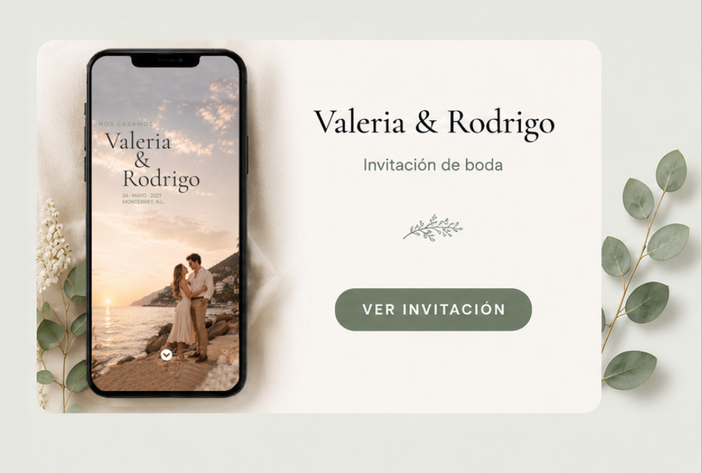 Invitación digital de Valeria y Rodrigo