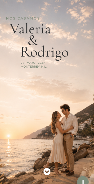 Invitación digital de Valeria y Rodrigo